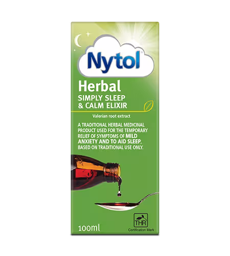 Nytol Herbal Elixir bottle and carton
